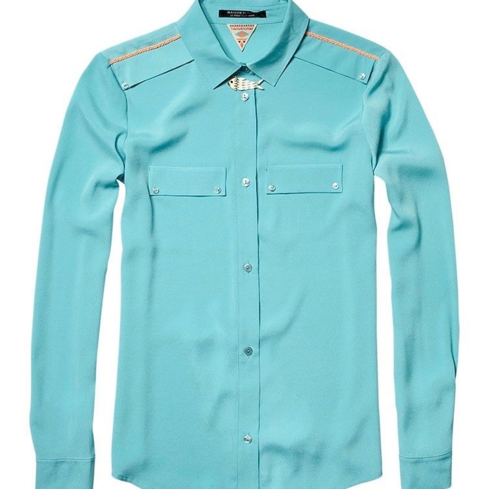 Madison Scotch Turquoise Button Down Shirt
